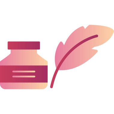 Quill ve mürekkep modern ikon vektör çizimi