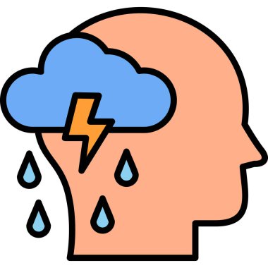 Depresyon simgesi, vektör çizimi