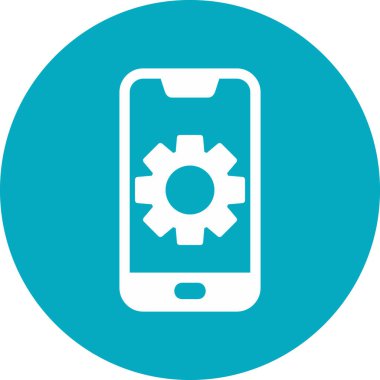 graphic art illustration of Mobile Setting, cogs 