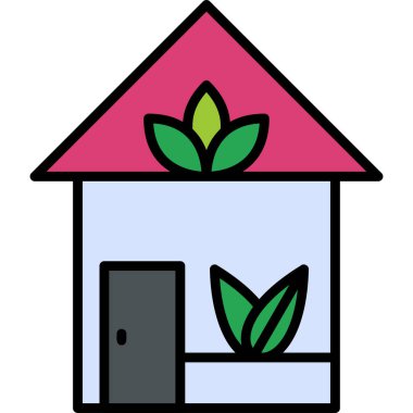 Ev. Web simgesi basit illüstrasyon