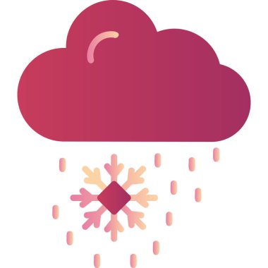 Kar yağıyor. Web simgesi vektör illüstrasyonu