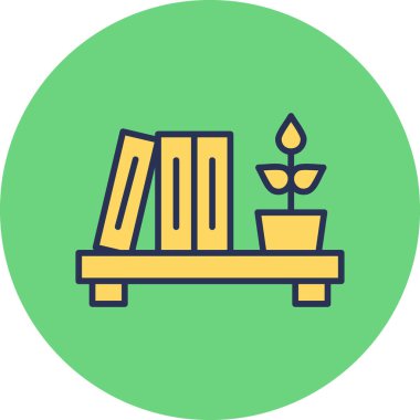 Kitaplık simgesi, modern tasarım illüstrasyonu