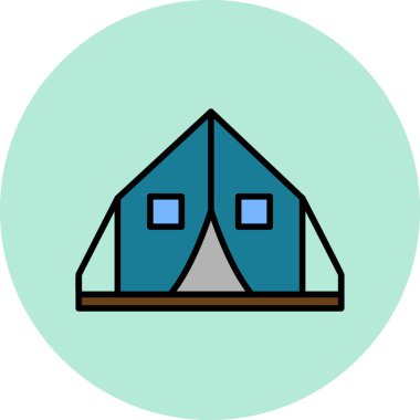 Çadır modern simge, vektör çizimi