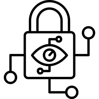 Asma kilit. Web simgesi vektör illüstrasyonu 