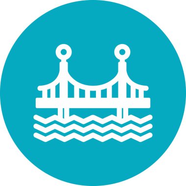 Köprü modern simgesi, vektör illüstrasyonu