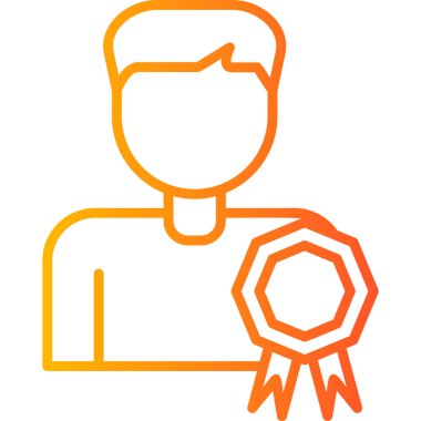 En iyi çalışan erkek. Web simgesi basit illüstrasyon