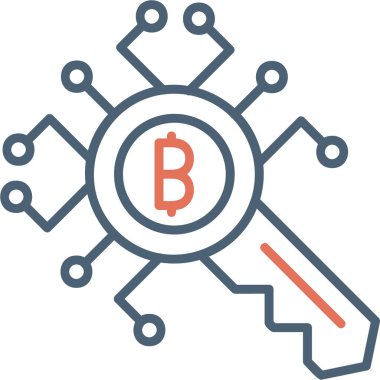 Şifreleme anahtarı. Web simgesi vektör illüstrasyonu