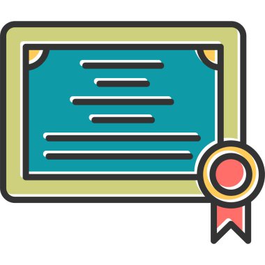 Sertifika. Web simgesi basit tasarım 