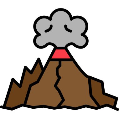 Yanardağ. Web simgesi basit illüstrasyon 