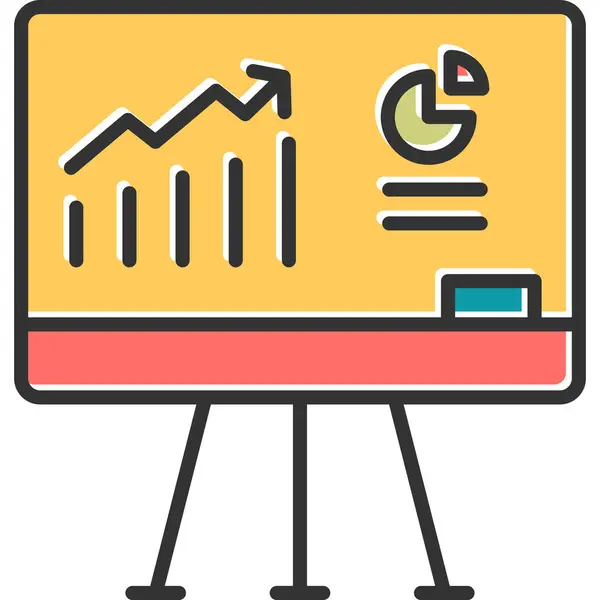 Analytics Presentazione Icona Web Semplice Illustrazione — Vettoriale Stock