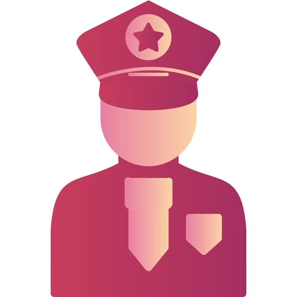 Police Icon Flat Illustration Policeman Vector Icons Web — Vetor de Stock