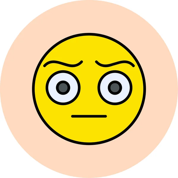 Μπερδεμένη Emoticon Πρόσωπο Web Απλή Απεικόνιση — Διανυσματικό Αρχείο