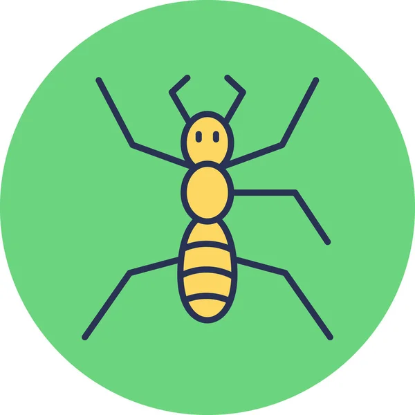 Ant Icono Web Ilustración Simple — Vector de stock