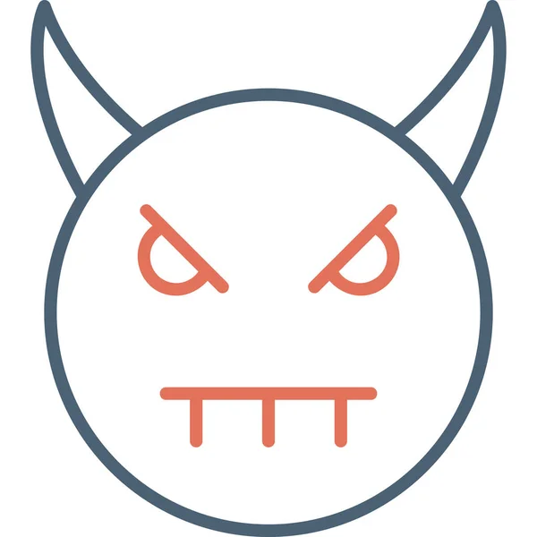 Лицо Дьявола Простая Иллюстрация Символ Зла — стоковый вектор