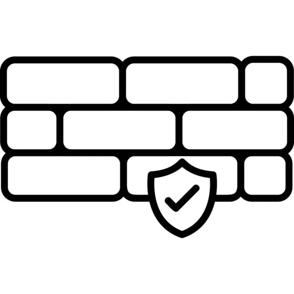 Firewall Web Icon Simple Design — Stock Vector
