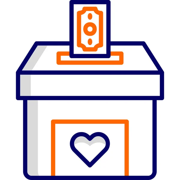 Donation Web Icon Vector Illustration — Stok Vektör