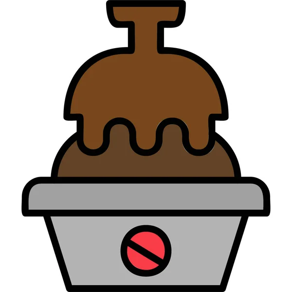 チョコレート噴水のアイコン モダンなデザインイラスト — ストックベクタ