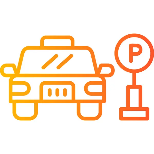 Sinal Estacionamento Com Carro Área Estacionamento Ícone Web Ilustração Simples —  Vetores de Stock