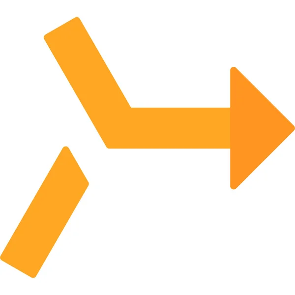 Direction Flèche Vectorielle Icône Style Est Symbole Plat Couleur Orange — Image vectorielle
