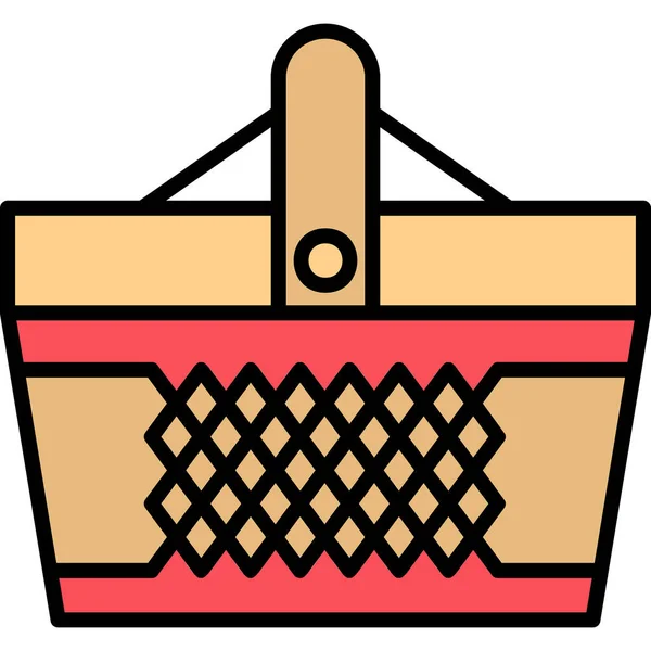 Shopping Basket Simple Illustration — Stock Vector