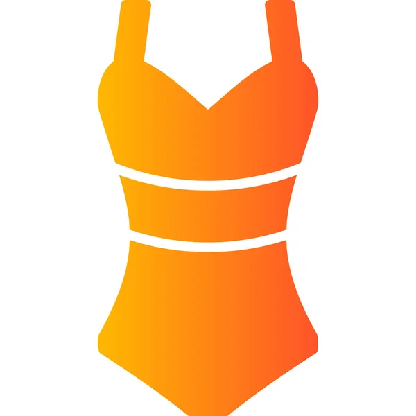 Weiblicher Badeanzug Web Ikone Illustration — Stockvektor