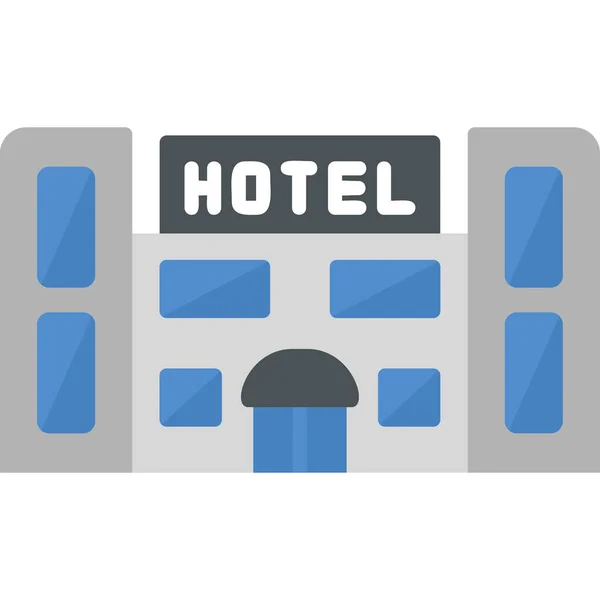 Hotel Nowoczesny Wektor Ikony Ilustracji — Wektor stockowy