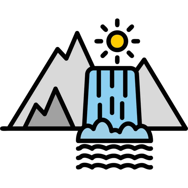 Vektorová Ilustrace Ikony Vodopádu — Stockový vektor
