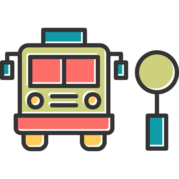 Parada Autobús Icono Moderno Vector Ilustración — Archivo Imágenes Vectoriales