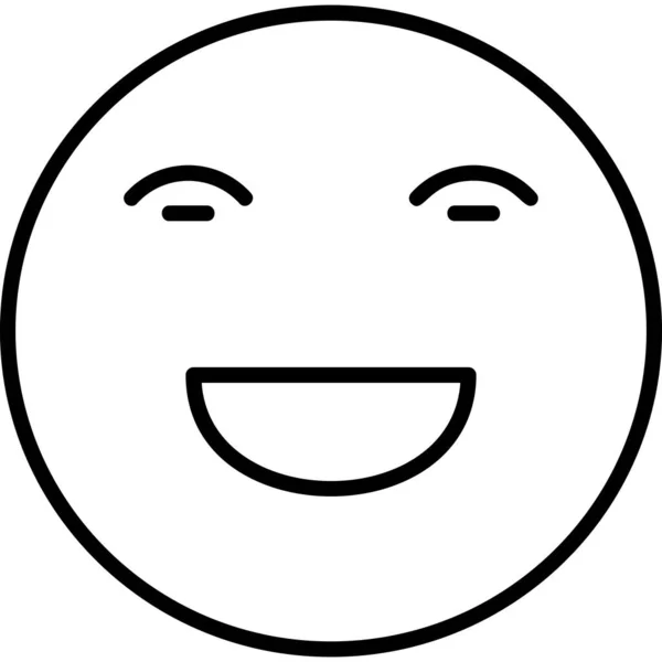 Emoji Wajah Bahagia Ilustrasi Ikon Sederhana - Stok Vektor