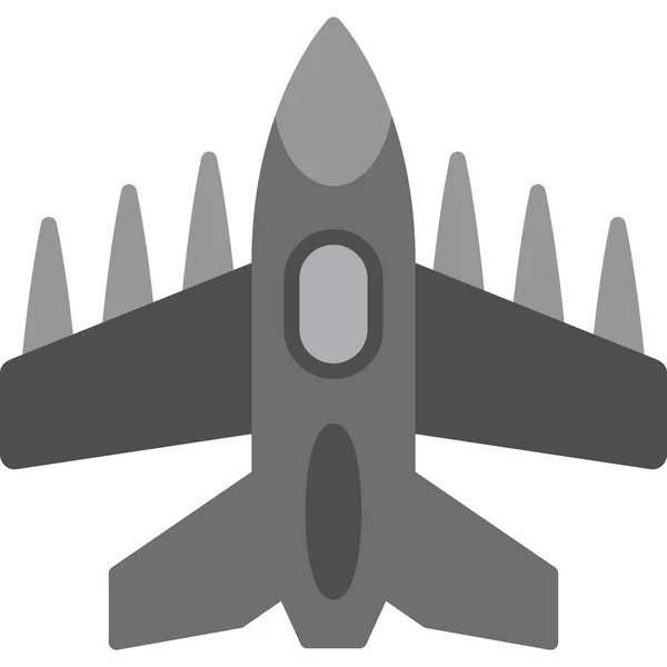 Fighter Jet Web Icon Vector Illustration — Stock Vector