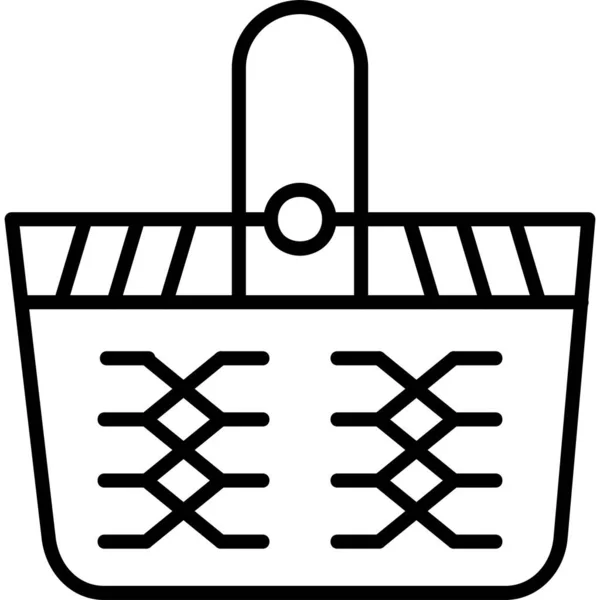 Picnic Basket Icon Vector Illustration — Stock Vector