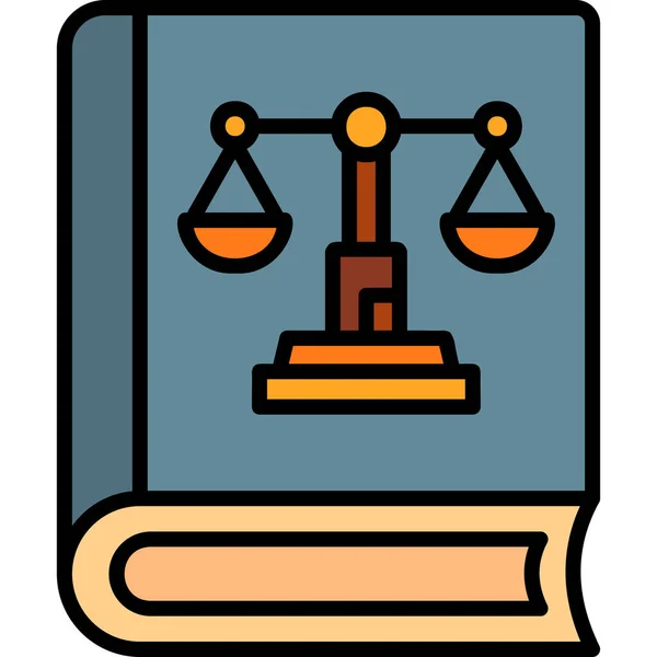Εικονίδιο Βιβλίου Δικαιοσύνης Σύγχρονη Εικονογράφηση Σχεδίου — Διανυσματικό Αρχείο
