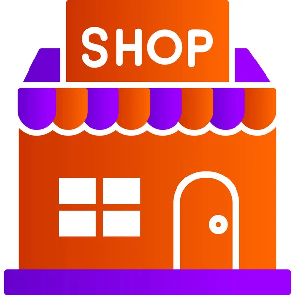 Shop Web Ikon Egyszerű Illusztráció — Stock Vector