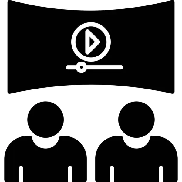 Videoconferencia Ilustración Simple — Archivo Imágenes Vectoriales