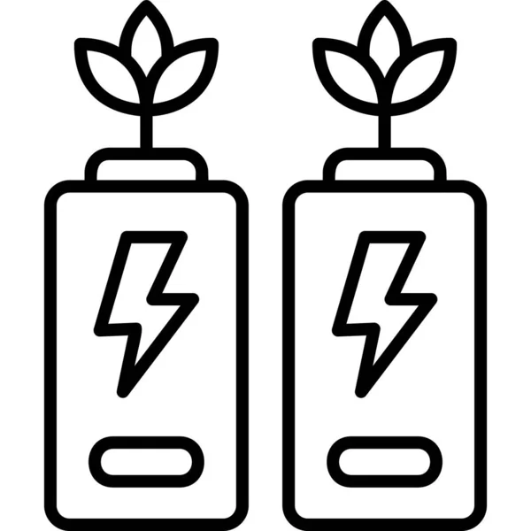 Alternative Eco Battery Plants Devices — Stock Vector