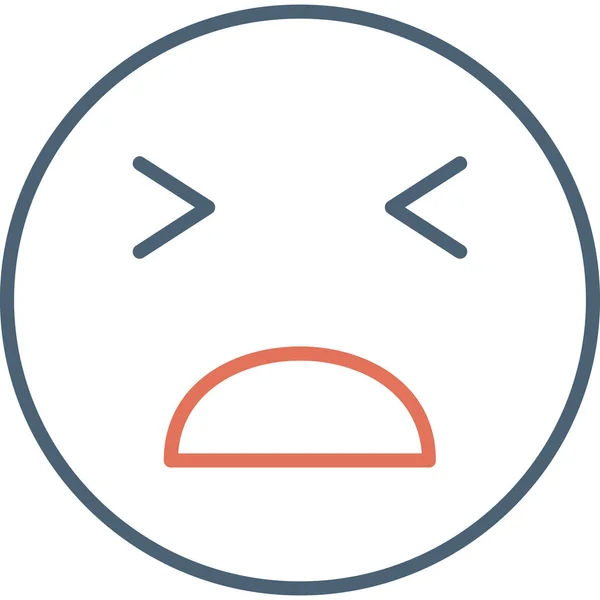 Wajah Emoji Menderita Kesakitan Ilustrasi Sakit - Stok Vektor