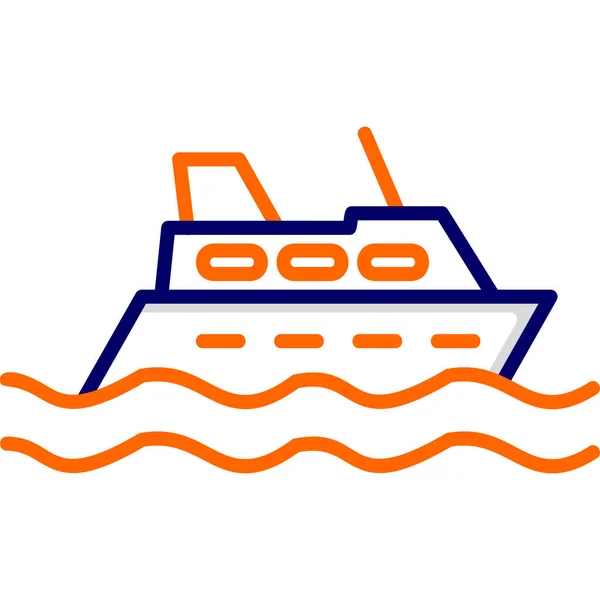 Cruiseschip Web Icoon Eenvoudige Illustratie — Stockvector