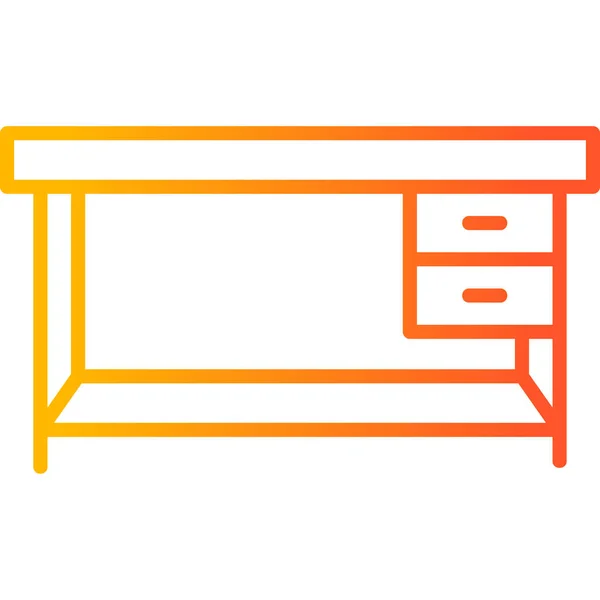 Mesa Oficina Icono Web Ilustración Simple — Vector de stock