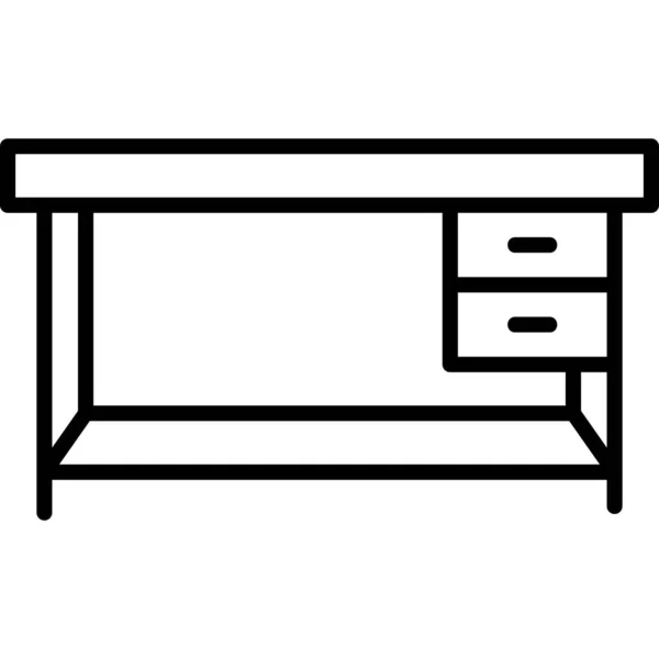 Mesa Oficina Icono Web Ilustración Simple — Vector de stock