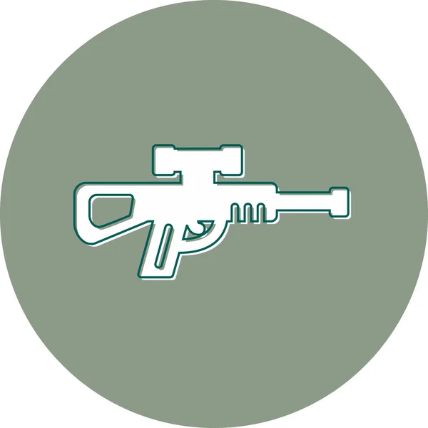 Prickskytt Pistol Ikon Webben Enkel Ikon Illustration — Stock vektor