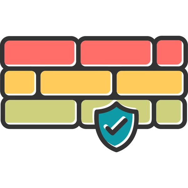 Firewall Icono Web Diseño Simple — Vector de stock