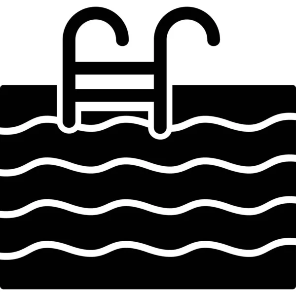 水と夏のスイミングプール ウェブアイコンイラスト — ストックベクタ