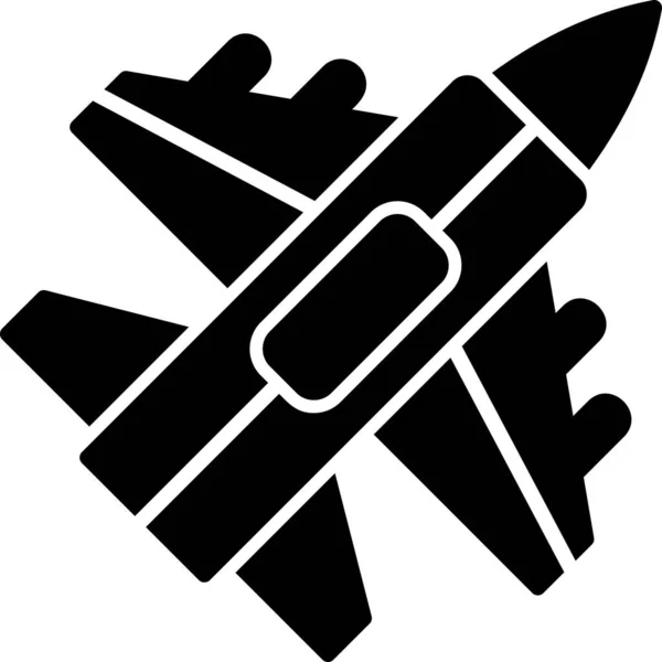 Jet Fighter Icono Web Vector Ilustración — Vector de stock