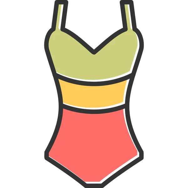 Female Swimsuit Web Icon Illustration — Stock Vector