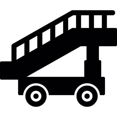 Uçak merdivenleri basit simge, vektör illüstrasyonu