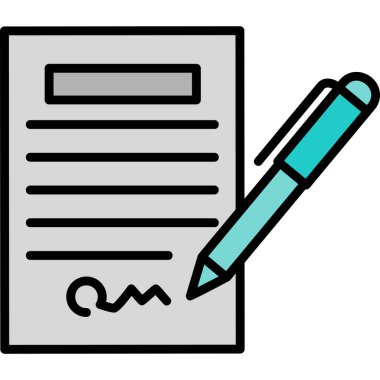 Contract icon, vector illustration simple design