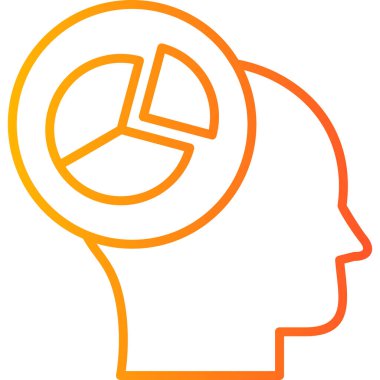 business management icon with pie chart