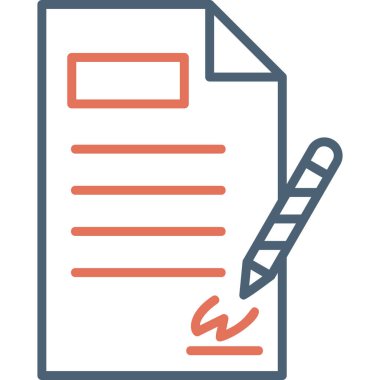 Contract icon, vector illustration simple design