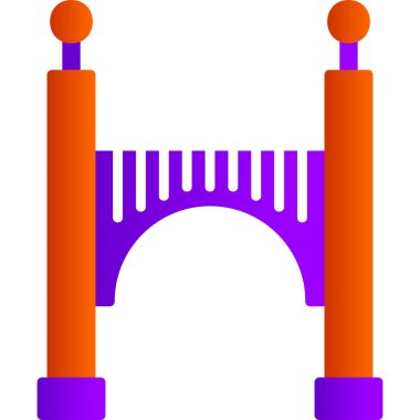 Köprü modern simgesi, vektör illüstrasyonu