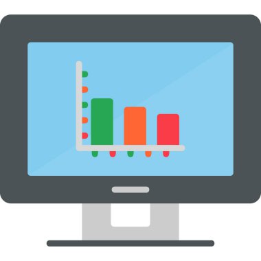 Monitör. Web simgesi basit illüstrasyon